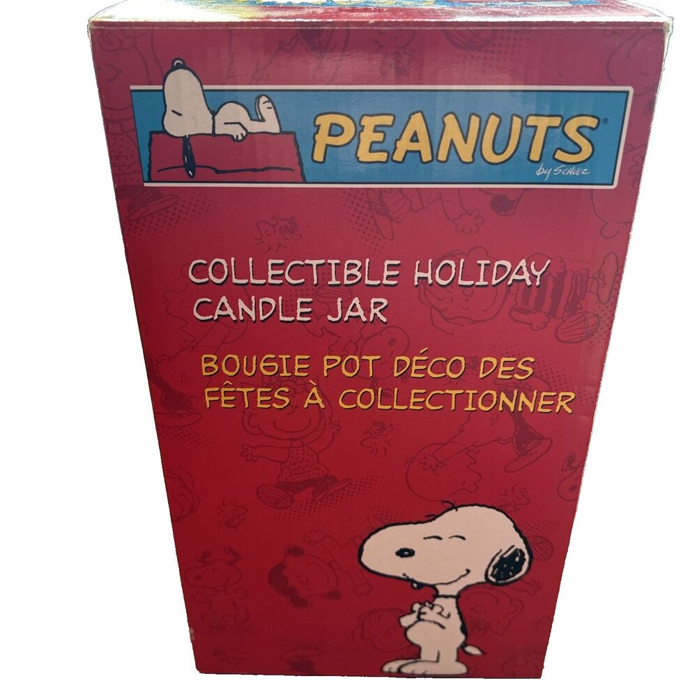 Avon 2004 Peanuts Snoopy Collectible Holiday Candle Jar